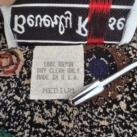 Beverly Rose Open Front Tunic Top Vintage 1980s  Size Medium Made In USA - Picture 10 of 10